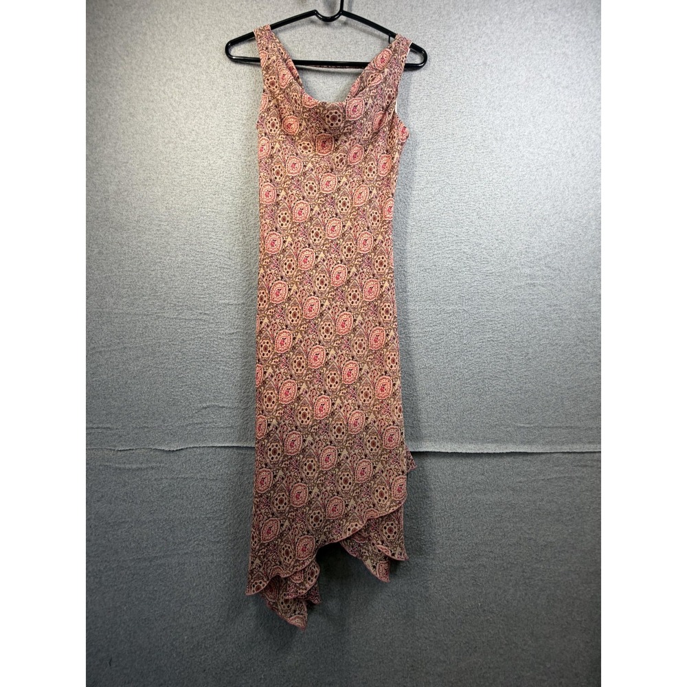 BYER TOO! Dress Womens 3 Pink Paisley Cowl Neck Asymmetrical Hem Sundress